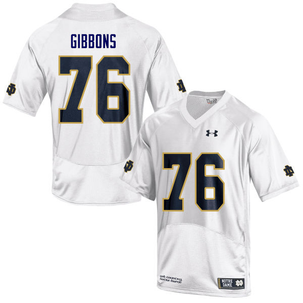 Men #76 Dillan Gibbons Notre Dame Fighting Irish College Football Jerseys Sale-White